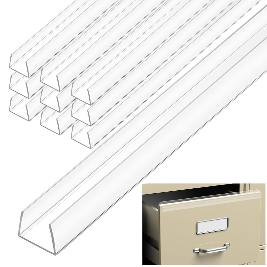 Chunful 36'' 6 Pack Cabinet Door Protector 3/4 '' Clear Cabinet Protector Edge Guard Plastic U Channel Edge Guard Trimable PVC Protective for Kitchen Cabinets Furniture Decorative Protection