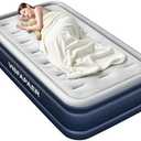 Twin Air Mattress with Built in Pump Raised, 18'' High Inflatable Mattress Electric Blow Up Mattress Fast Blow Up Bed Tall Comfortable Airbed for Camping, Home Guests, Travel w/ Storage Bag 550Lbs Max