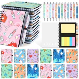 24 Sets/48 Pcs Nurse Appreciation Gift Notebooks Nursing Spiral Notebooks and Ballpoint Pens Bulk Nurse Week Thank You Gifts for RN CNA LPN EMT RG Practitioner Medical Assistant Students Graduation