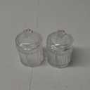 2 Pack Qtip Holder Glass Apothecary Jars with Lids Bathroom Accessories Vanity Organizers and Makeup Storage Canister for Cotton Swabs, Balls, Pads, Floss Picks, Candy, Clear