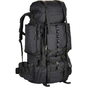 Amazon Basics Internal Frame Hiking Backpack for Camping and Backpacking, Adjustable Straps, Rainfly Included, 75 Liters, Black