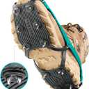 Ice Cleats for Shoes and Boots Men Women Trail Running 20 Stainless Steel Spikes Anti-Slip Footwear Traction Cleats Snow Grips Crampons for Hiking Ice Fishing Walking on Snow (X-Small, teal)