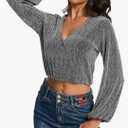 YYA Women's Sparkly Tops for Women Ruffle Sparkly Shiny Turtle Neck Shirts Long Sleeve Slim Fitted Tops, XXL, Pack Of 2