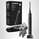 Aquasonic Black Series Ultra Whitening Toothbrush – ADA Accepted Electric Toothbrush- 8 Brush Heads & Travel Case – 40,000 VPM Electric Motor & Wireless Charging - 4 Modes w Smart Timer