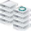 Remerry 8 Pieces Acrylic Display Block 4 x 4 x 1 Inch Clear Polished Acrylic Square Display Cube Block Stand Holder for Rings Jewelry Ornaments