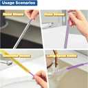 YOTIME Silicone Straw Cleaner Brush, 2Pcs Reusable Straw Brush Extra Long for Cleaning Tumbler with Handle and Glass Metal Smoothie Straws, Non-slip Handle Soft and Bendable, 6mm+9mm, Purple