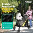 Petbobi Dog Stroller for Large & Medium Dogs - Easy Fold Dual Entry Pet Stroller with One-Foot Brake, All Terrain Wagon Cart with Air Mesh, Ideal for Large Senior Pets up to 80 lbs, Black
