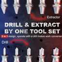 2 x 7PCS Screw Extractor Set for Iron Screws  Stripped Screw & Bolt Remover, High-Speed Steel Drill Bit Tool for Easy Removal of Rusted, Broken Screws & Nuts  Durable Gift for Men