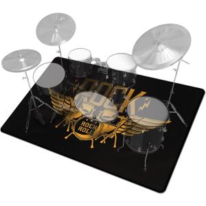 Drum Rug - 6ft x 9ft Soundproof Drum Mat with Non Slip Grip Bottom - Great Gift for Jazz Drummers (Black)
