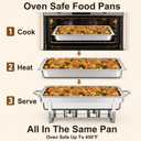 4Pack Rectangular Chafing Dishes for Buffet,Total 44QT Set with 7 Food Pans