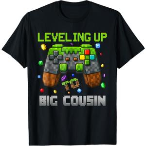 Leveling Up to Big Cousin Shirt Game Pixel Kids Toddler T-Shirt S