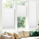 Allesin Top Down Bottom Up Cellular Shades,Blackout Blinds Noise Reduction,Cordless Cellular Shades Room Darkening Honeycomb Blinds,Blackout (White,31"x72")