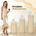 Miory Cylinder Stands for Party, Set of 3 - 15.7"+23.6"+31.5" | Foldable Cardboard with 3 PCS Acrylic Disc, For Birthday Party, Wedding, Family Gathering, Decorative Display