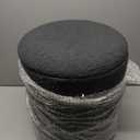 B FSOBEIIALEO Storage Ottoman Round Boucle Ottomans with Tray, Set of 2 Teddy Foot Rest Ottoman Cube with Storage for Living Room, Dark Grey 15"x15"x16.9"