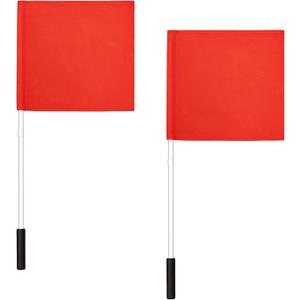 2 Pcs Red Boat Flag with Pole 30 Inch, 12.6 x 12.6" Safety Water Ski Flag, Enhanced Visibility & Safety for Water Skiing Watersports Wakeboard Kneeboard Towable Tube Kayak, Not Floatable