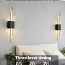 2 x USB Rechargeable Wall Sconces Set of 2, Wireless Cordless Wall Lamp with Dimmable Timer, No Wiring Needed Mounted Wall Light, Modern Decor Wall Sconce for Living Room, Bedroom, Study, Corridor