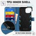 TUCCH Wallet Case for iPhone 14 6.1", Magnetic PU Leather Stand Flip Cover with 4 Card Slots [TPU Shockproof Interior Shell], [RFID Blocking] Folio Case Compatible with iPhone 14 6.1-inch, Lake Blue