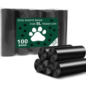 Dog Waste Bags 100 Pcs, Dog Waste Can Liners for 5L Dog Poop Trash Can Outside, 5 Pack Dog Poop Bags Rolls, Dog Poop Bags for Outdoor, Poop Bags for Dogs (100 PCS)