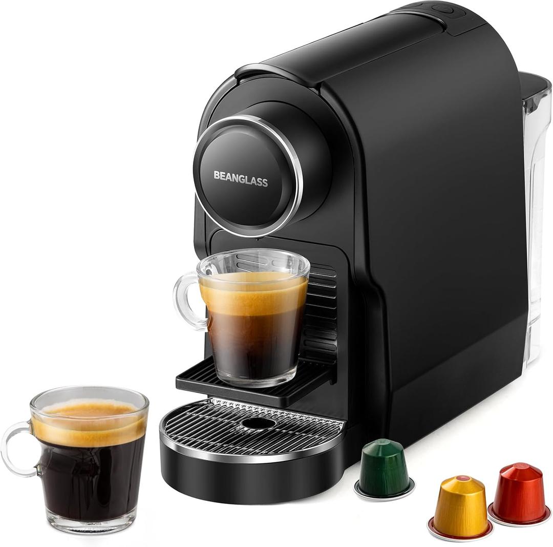 Espresso Pod Machine Compatible with NS Original Capsules, 20 Bar Compact Coffee Maker with Removable Water Tank for Cappuccino, Latte, Black