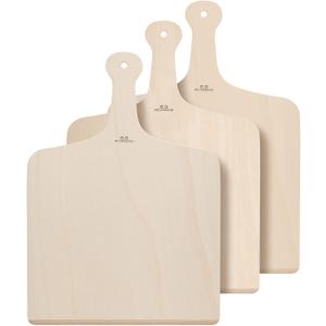 G.a HOMEFAVOR Pizza Peel, 12 x 16 Inch Wood Pizza Paddle for Baking Homemade Pizza, Wooden Pizza Spatula Oven Accessory, Large Cutting Board Set for Bread Fruit Vegetables (Pack of 3)