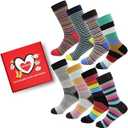 NKMOOS Colorful Striped Socks Women Cotton, Thin Women's Crew Socks Size 7-9, Fashion Funny Novelty Classic Soft Cozy Casual Breathable Work Holiday or Birthday Gifts for Women Sock for Trouser 8 Pairs