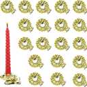 Brosay Christmas Tree Candle Clip Silver Candle Holders Clip Candlestick Holders Bulk Metal Candles Clips for Christmas Birthday Party 20 Pcs (Gold)