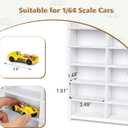Toy Car Storage Display Case, 72 Slots Model Car Display Shelf for 1/64 Scale Toy Cars, Wall Mount Organizer Rack for Diecast Models (White)