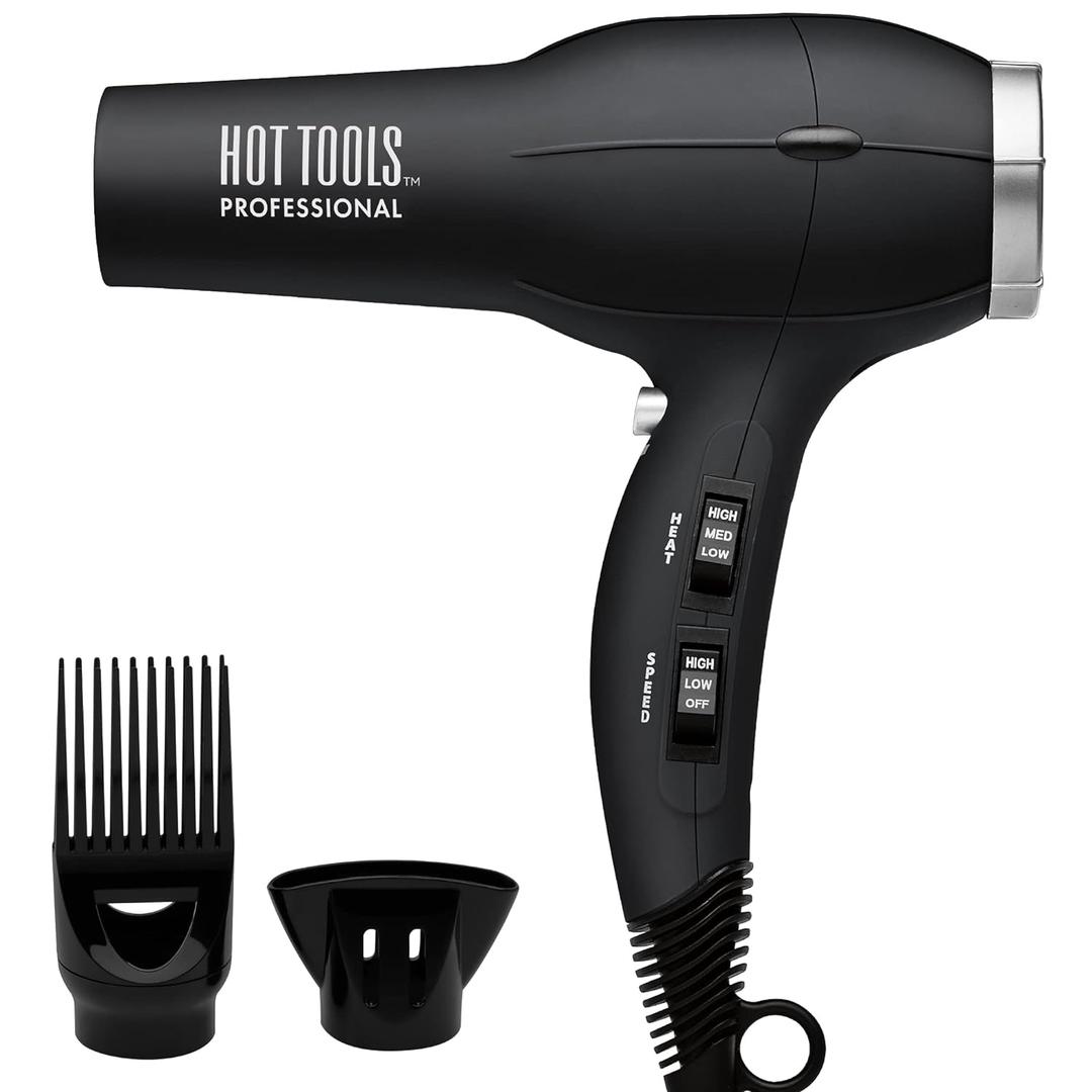 Hot Tools Pro Artist 1875W Turbo Ionic Dryer | Smooth, Frizz Free Blowouts (Black)