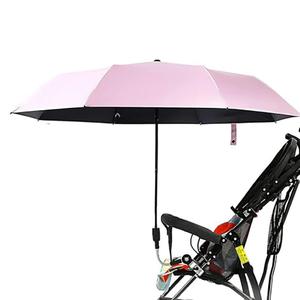 Universal Baby Parasol, Baby Stroller Sun Shade Sun Protection Sun Shade for Strollers, Waterproof Umbrella for Trolley Bike, Bicycle Umbrella with Holder Clip Clamp（Pink）