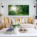Canvas Wall Art for Living Room Green Forest Landscape Sunshine Over Forest Photograph Printed on Canvas for Home Bedroom Wall Decoration Large Framed Wall Art Print Artwork Natural Pictures 30"x60"