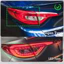 LH Halogen Tail Light Assembly Compatible With 2015-2017 Hyundai Sonata Eco Without LED Tail Lamp Left Driver Side Replacement HY2804129 92401C2000 11672200