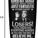 2 x Christmas Gifts for Dad from Daughter, Son, Wife - Dad Gifts for Christmas - Funny Present for Fathers on Birthday, Xmas - Insulated Stainless Steel Tumbler 20oz