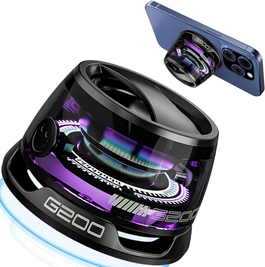 Xpoovv Magnetic Bluetooth Speakers,Small Bluetooth Speaker with Multi-RGB Color Light and Phone Holder for Metal Surface, Perfect Mini Speaker for Shower,Room,Bike,Car,Outdoor Gifts for Teens