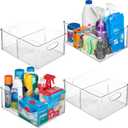 ClearSpace Plastic Storage Bins with Divider  Perfect Kitchen Organization or Pantry Storage  Fridge Organizer, Pantry Organization and Storage Bins, Cabinet Organizers