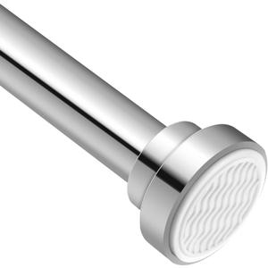 Suranew 25-88" Silver Commercial Spring Tension Rod, No Drill Heavy Duty Adjustable Shower Curtain Rod for Large Bathroom/Closet