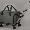 Pecute Cat Carrier with Wheels, Steel Wire Frame Cat Carrier, Stable Pet Trolley Bag for Cats, Pet Handbag and Stroller, Portable Cat Carrier Bag for Car Travel Bus Subway, Grey
