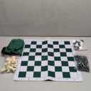 Juegoal 20" Portable Chess & Checkers Set, 2 in 1 Travel Board Games for Kids and Adults, Folding Roll up Chess Game Sets, Extra 26 Checker Pieces, Tournament Thick Mousepad Mat with Storage Bag