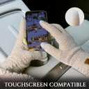 Womens Gloves with Touchscreen Winter Chenille Warm Knit Glove for Cold Weather (Beige)