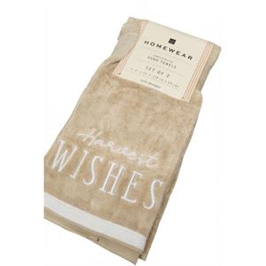 Homewear Embroidered Hand Towels (Set of 2) Measuring 15 X 25 In. (38 X 64 Cm) Featuring Harvest Wishes Embroidery With Super Absorbent Properties For Everyday Use