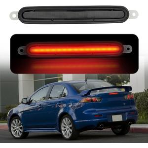 3rd Brake Light Compatible with 2008-2016 Mitsubishi Lancer, High Mount Third Brake light Smoke Lens Red LED Tail Brake Lamp Lancer Evolution EX, Replace for 8334A08