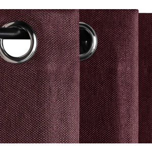 Superior Blackout Curtains, Insulated, Sun Blocking Curtain for Bedroom, Solid, Textured, Living Room Window, Thermal Woven, Jaxon Collection, Set of 2 Panels, 6 Grommets, 38" x 63", Mulberry