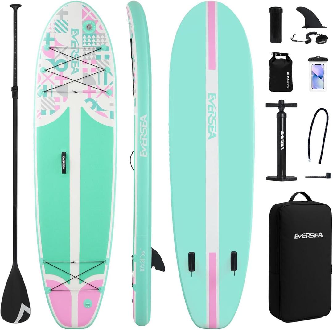 Inflatable Stand-Up Paddle Boards Widths Inflatable Paddle Board with SUP Accessories, Camera Mount, Basic All-Around SUP Board for All Skill Levels, Up to 450lbs, Style: Projective 10'*31"