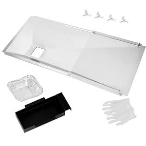 Adjustable Grease Tray with Catch Pan for Nexgrill 720-0888s 720-0888n, 720-0830h Charbroil, Dynaglo, Kenmore, BHG, Grill Master, Backyard, Expert Gas Grill, Universal Drip Pan for Most 3/ 4/ 5/ 6 Burner