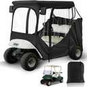 CartClan EZGO Driving Enclosure, Golf Cart Enclosure Suitable for 2 Passenger EZGO RXV & TXT Golf Cart, 600D Windproof Golf Cart Rain Cover with Double Zippers, Reserved Side View Mirror Hole