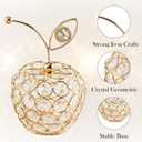Crystal Metal Apple Table Decoration, Single Faux Apple Ornament for Home, Party, Wedding, and Holiday Display