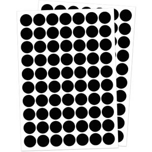 1" Black Dot Stickers 1050 PCS Round Circle Stickers Colored Coding Labels