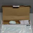 Wireless Keyboard and Mouse Combo, Full-Sized Wireless Keyboard and Adjustable DPI Mouse, 2.4GHz USB Receiver, Keyboard and Mouse for PC, Windows, Desktop, Laptop (Mint Green and White)