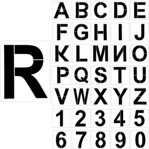 SATINIOR 36 Pieces Large Letter Stencils Number Reusable Alphabet Stencils Numbers Templates Craft for Wood Wall Fabric Signage Chalkboard Painting DIY Projects (12 Inch)