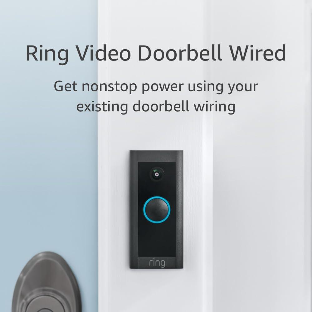 Ring Video Wired Doorbell (newest model), Home or business security, Two-Way Talk, advanced motion detection, HD camera and real-time alerts to monitor your front door (wiring required)