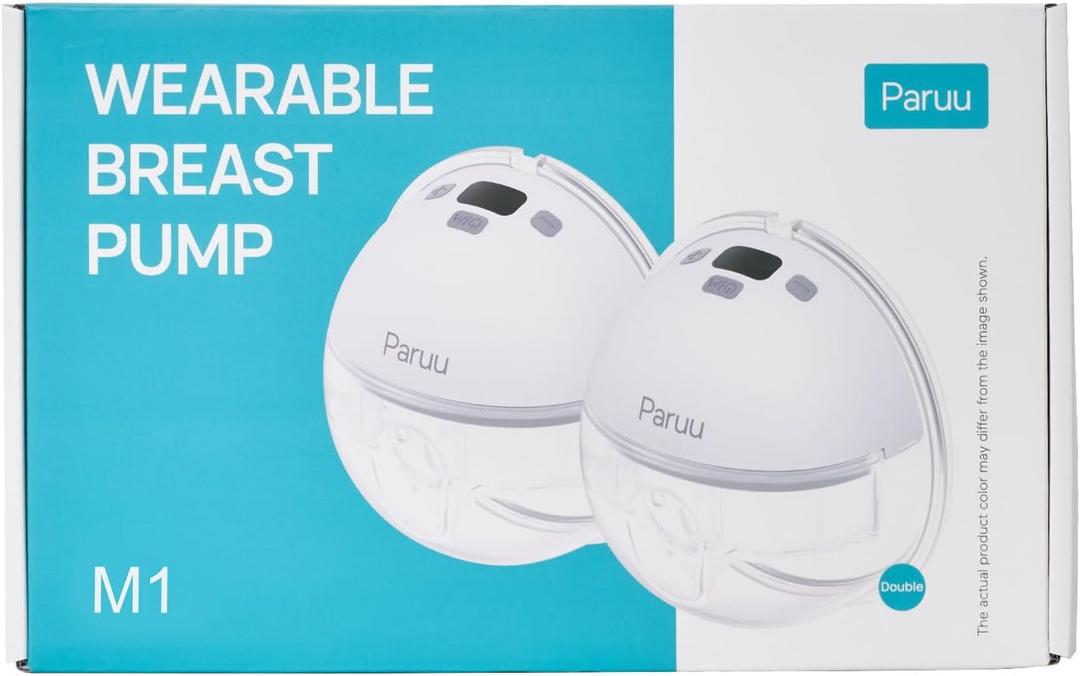 Paruu P16 Hands-Free Wearable Breast Pump, Electric Breast Pump Strong Suction, Low Noise, 4 Modes & 12 Levels, Portable Breast Pump - 19/21/24mm Insert/Flange, 2 Pack (White)
